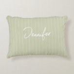 Almofada Decorativa Nome de Manuscrito Personalizado do casal Sage Gre<br><div class="desc">Casal Personalizado do Sage Verde Manuscrito Guia de Nota de Nome Personalizado do Nome</div>