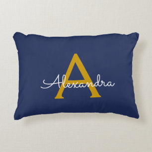 Almofada Decorativa Nome do Monograma da Rapariga do Script Moderno Do