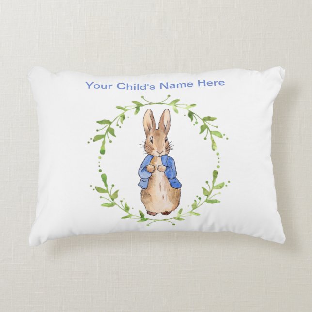 Almofada Decorativa Nome Personalizado Coelho Clássico (Frente)