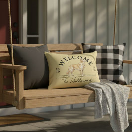 Almofada Decorativa Nome Personalizado da Família do ouro Retriever Be