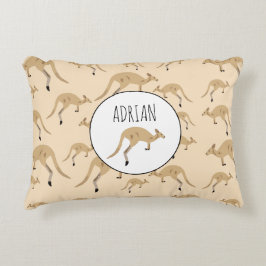 Almofada Decorativa Nome Personalizado de Padrão de Kangaroo Australia