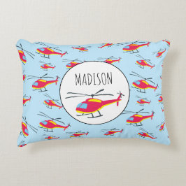 Almofada Decorativa Nome Personalizado do Helicóptero de Voo Curto