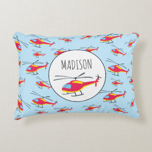 Almofada Decorativa Nome Personalizado do Helicóptero de Voo Curto