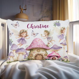 Almofada Decorativa Nome personalizado Magic Fairies Cogumelos cor-de-