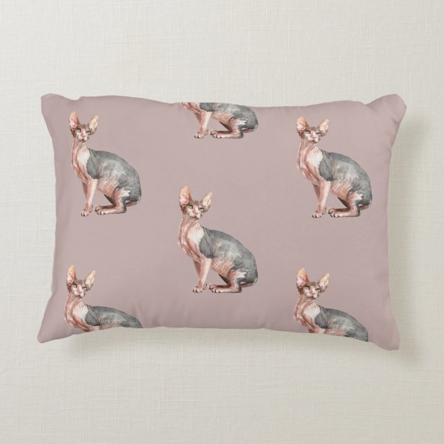 Almofada Decorativa Nome personalizado Sphynx cat hairless (Verso)