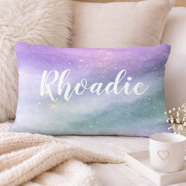 Almofada Decorativa Nome Sonho de Lavanda e Hortelã Adorável (Criador carregado)