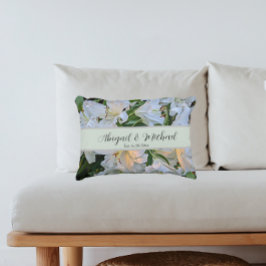 Almofada Decorativa Nomes de Casais de Lírios Brancos Florais