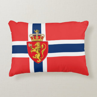 Almofada Decorativa Noruega, pavilhão norueguês, com casaco de armas/a
