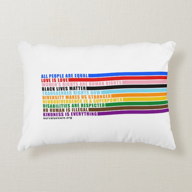 Almofada Decorativa Nossos Valores São Travesseiro (Frente)