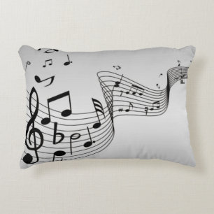 Almofada Decorativa Notas de música no Silver