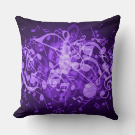 Almofada Decorativa Notas Musicais Brilho Roxo
