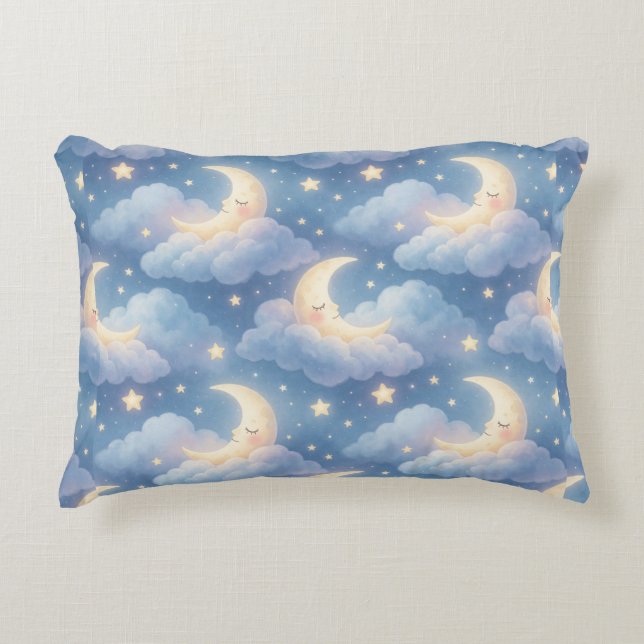 Almofada Decorativa ☁️ Nuvem Azul Sonhadora Estilo Celestial 🌙 (Frente)