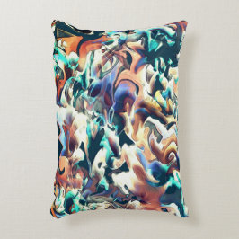 Almofada Decorativa Nuvens coloridas esculpidas em tons de azul e marr