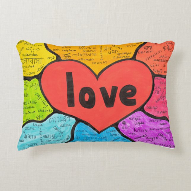 Almofada Decorativa O amor é a nossa língua (Frente)