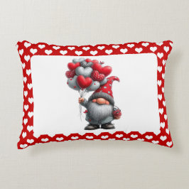 Almofada Decorativa "O Amor Está no Ar" Gnome Balão Coração