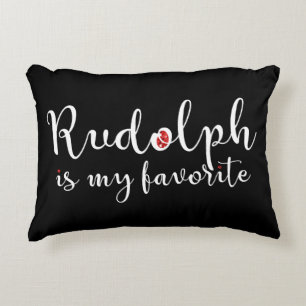 Almofada Decorativa O Bonito Rudolph é o meu ponto preto e branco favo