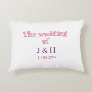 Almofada Decorativa O casamento do casal nome letra inicial data