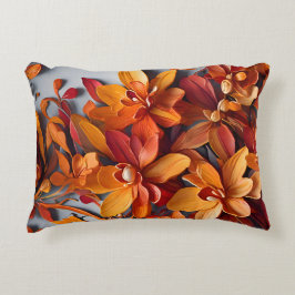 Almofada Decorativa O Design de Padrão Floral Laranja