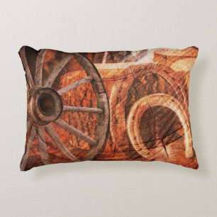 Almofada Decorativa O estilo ocidental das feridas da roda do vagão