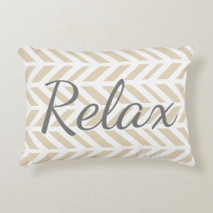 Almofada Decorativa O Herringbone branco moderno relaxa