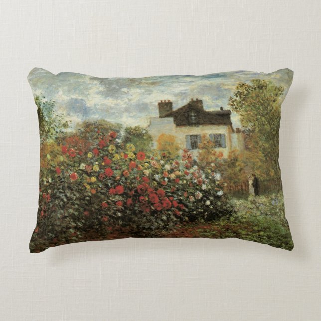 Almofada Decorativa O Jardim de Monet em Argenteuil de Claude Monet (Frente)