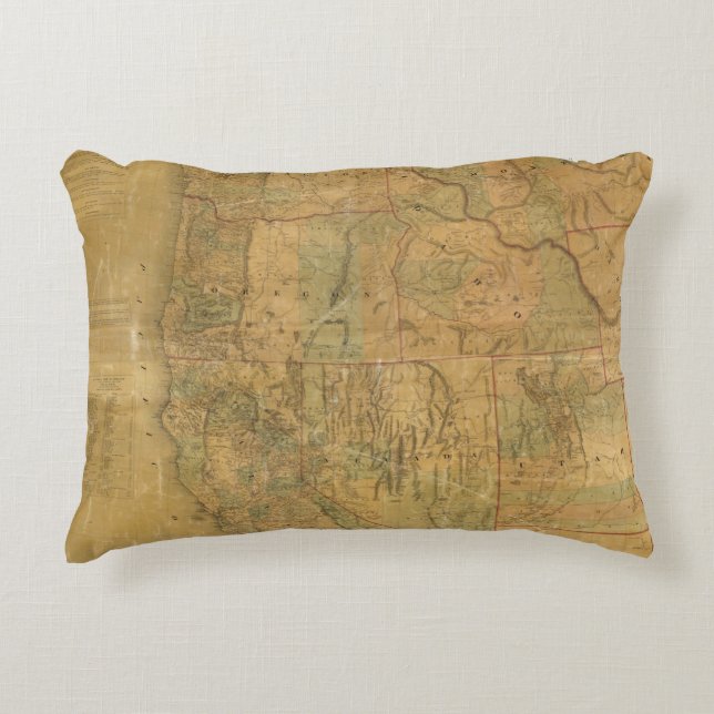 Almofada Decorativa O mapa de Bancroft dos estados pacíficos (Frente)