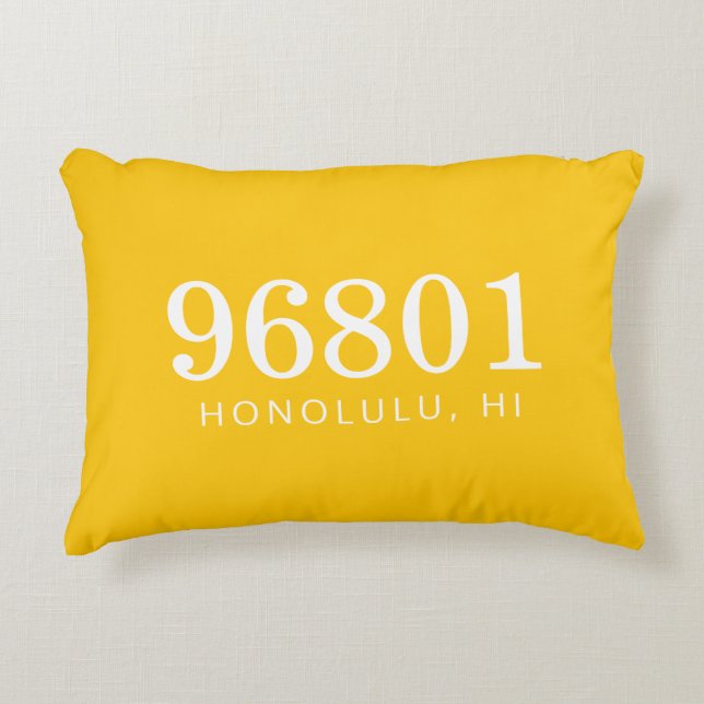 Almofada Decorativa O Marigold e Código Postal Branco (Frente)
