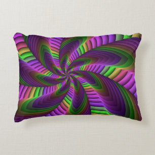 Almofada Decorativa O néon colore o teste padrão colorido louco