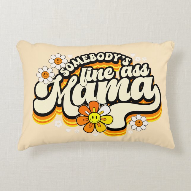 Almofada Decorativa O ótimo retro da mamãe. (Frente)