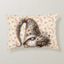 Almofada Decorativa O que é Peach Fuzz Gnomo com Buquê de Flor