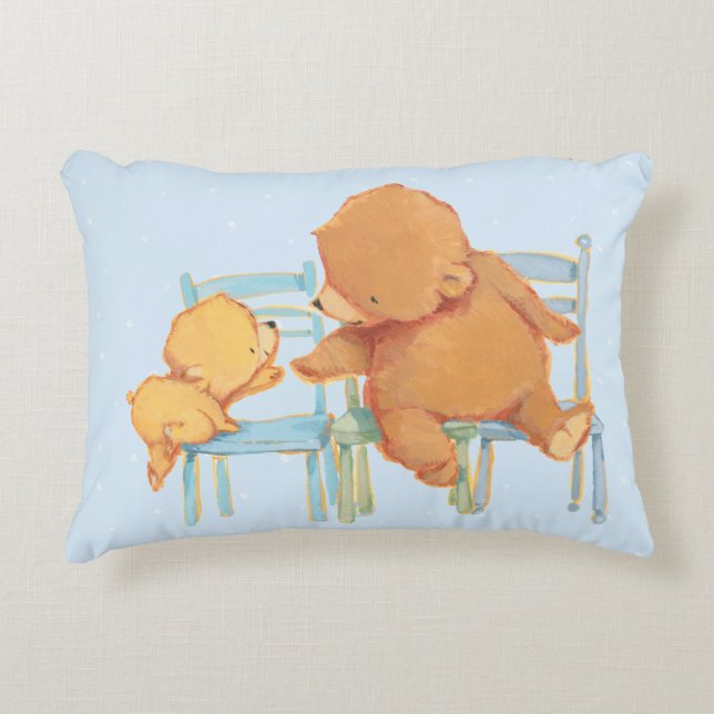 Almofada Decorativa O urso de Brown grande ajuda pouco urso amarelo (Frente)
