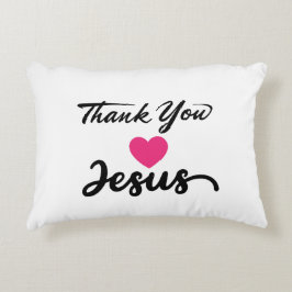 Almofada Decorativa Obrigado Jesus | Coração de fé cristã moderna