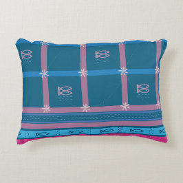 Almofada Decorativa Ocean Breeze: Nautical Fish & Floral Cotton