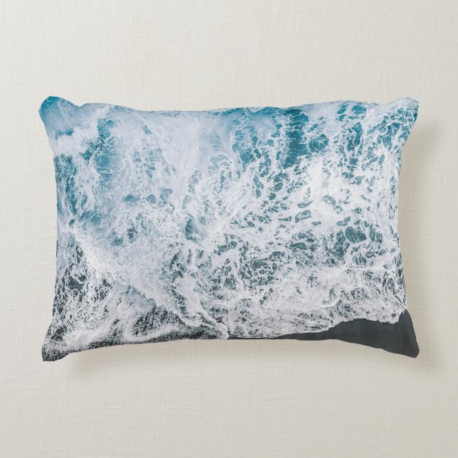 Almofada Decorativa Oceanic Serenity Beach Water Pillow (Frente)