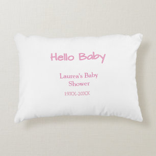 Almofada Decorativa olá bebê rosa pastel tendência de nome data baby s