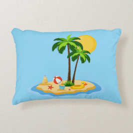 Almofada Decorativa Olá Verão Sol Retro Círculo Vintage Praia