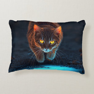 Almofada Decorativa Olhos Brilhantes Gato Estética Ilustração Vida Sel
