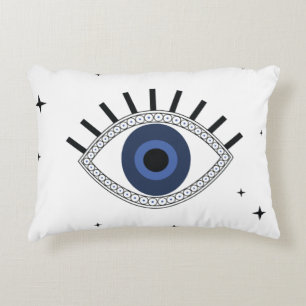 Almofada Decorativa Olhos e estrelas azuis místicos, proteção dos o