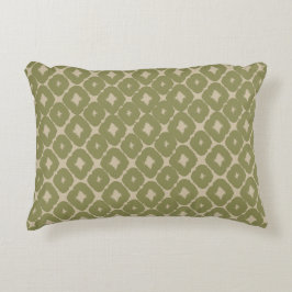 Almofada Decorativa Olive and cream Boho Geometric Throw Pillow