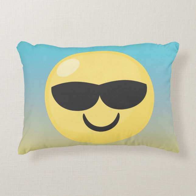Almofada Decorativa Ombre Sunglassses Emoji (Frente)