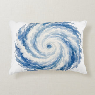 Almofada Decorativa Onda de Tempestade Oceânica em Aquarela Azul – Abs
