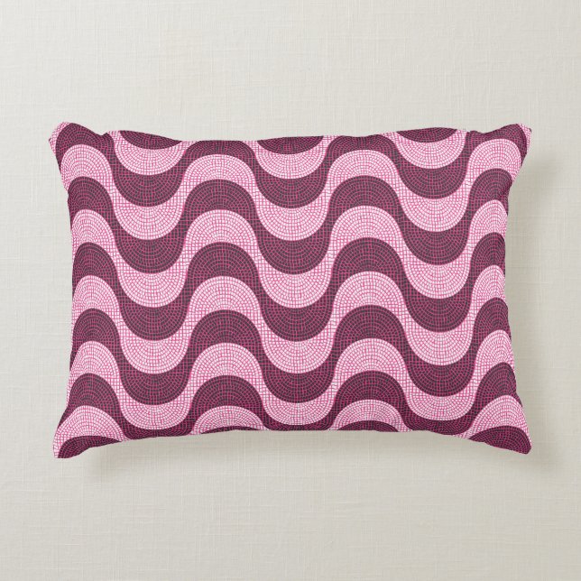 Almofada Decorativa Ondas cor-de-rosa com pedra branca (Frente)