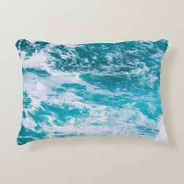 Almofada Decorativa Ondas do Oceano Azul