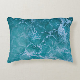 Almofada Decorativa Ondas profundas do oceano azul
