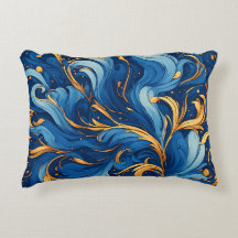 Ondas Reais de Fantasia Redemoinhos de Azul e Dour