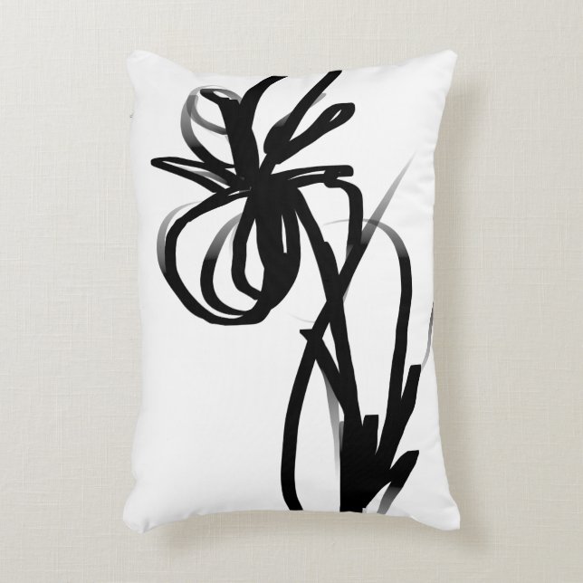 Almofada Decorativa Orchid Blanc: Abstrato branco e preto (Frente(Vertical))