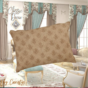 Almofada Decorativa Ornamentado clássico Emblem Brown Taupe Linen