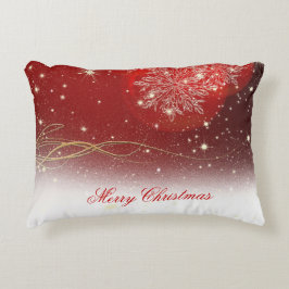 Almofada Decorativa Ornamentos festivos de flocos de neve "Feliz Natal