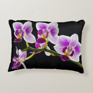 Almofada Decorativa Orquídea branca e roxa