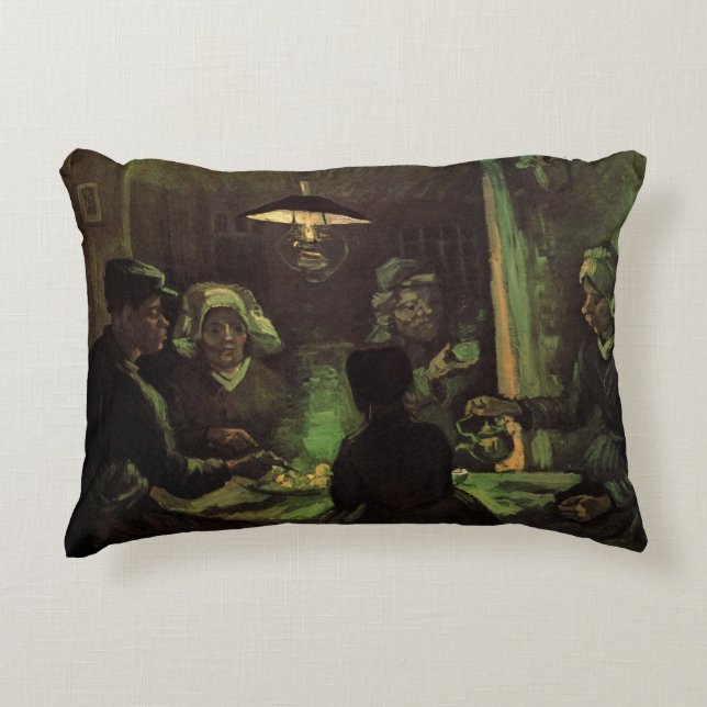 Almofada Decorativa Os Comedores de Batata por Vincent van Gogh (Frente)